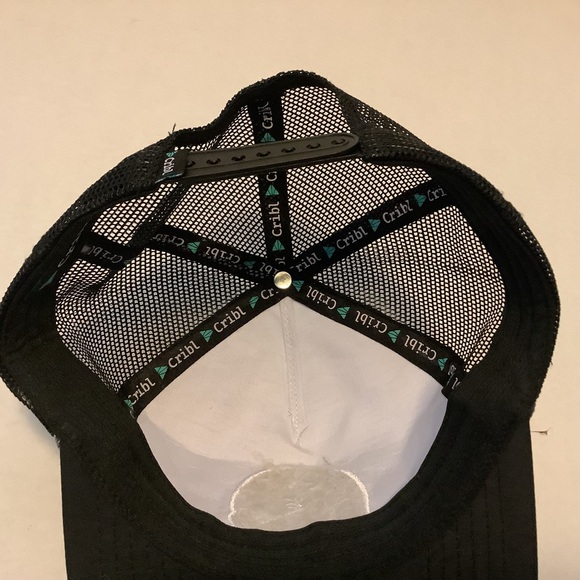 Cribs Men’s Mesh SnapBack Truckers Hat Logo Criblfornia Patch Black/White - Picture 8 of 16
